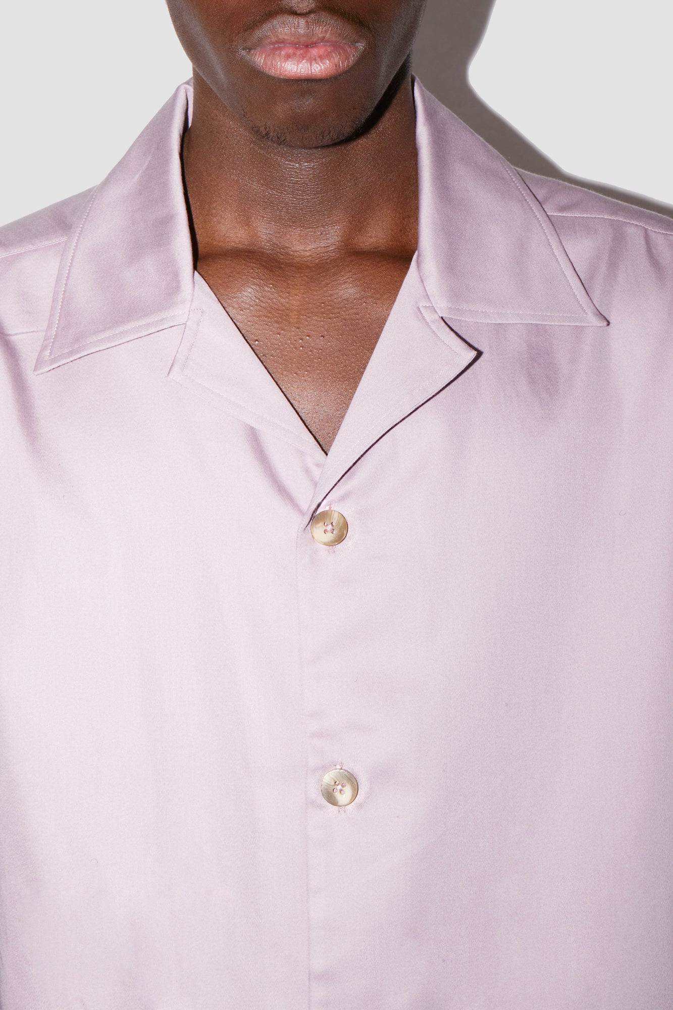 GizaFine Lavender Satin Resort Shirt
