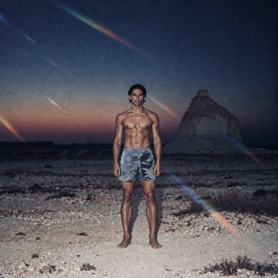 Storm Active Swim Shorts in the desert at dusk