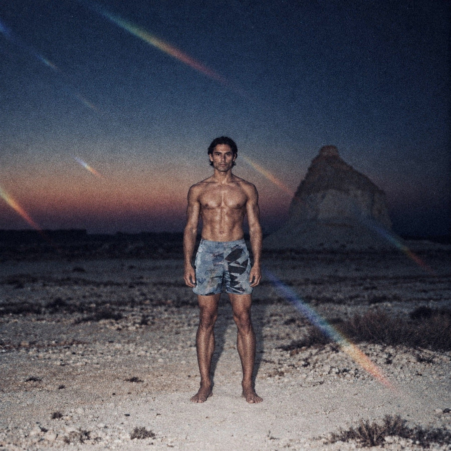 Storm Active Swim Shorts in the desert at dusk