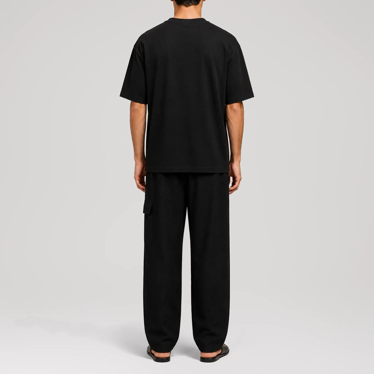 ElevaPima Black Oversized T-Shirt, back view