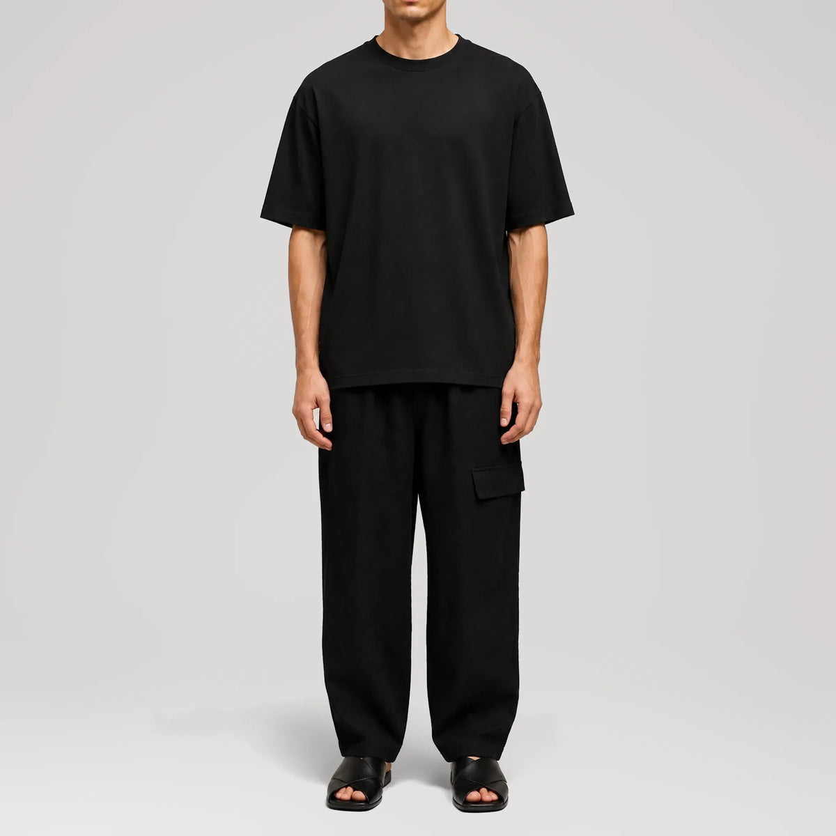 ElevaPima Black Oversized T-Shirt, front view