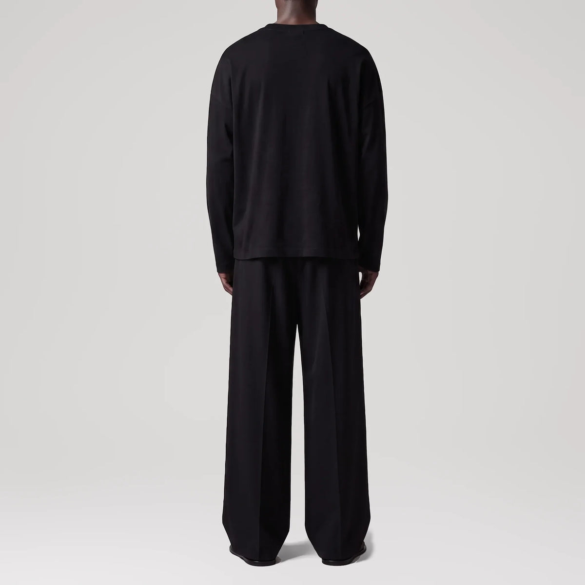 ElevaPima Black Oversized Long Sleeve T-Shirt, back view