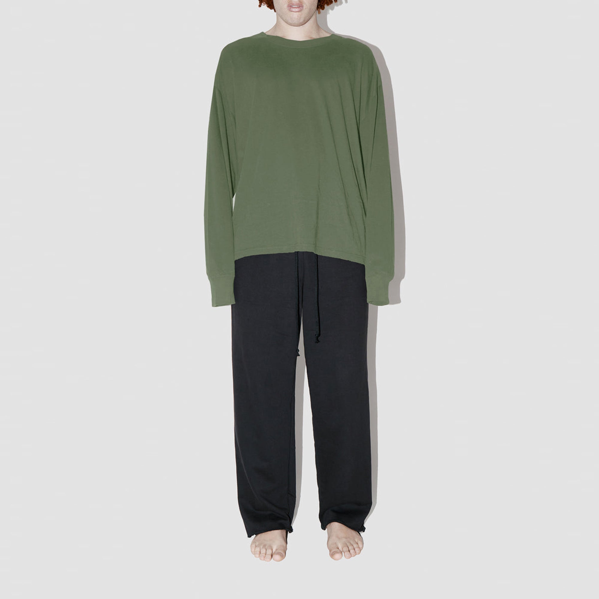 Combed Olive Long Sleeve T-Shirt