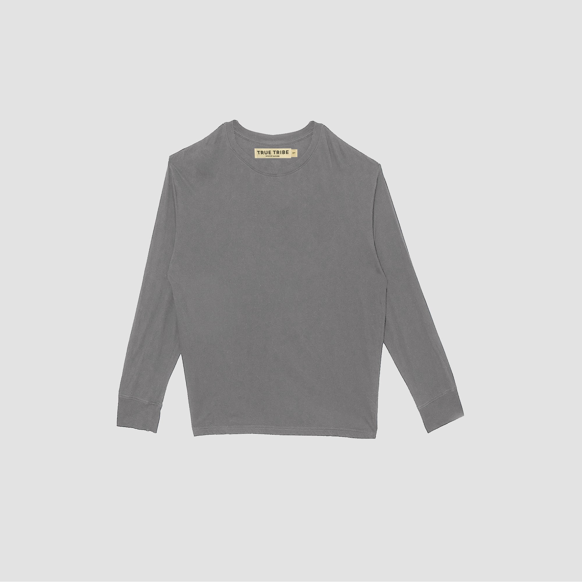 Combed Taupe Long Sleeve T-Shirt