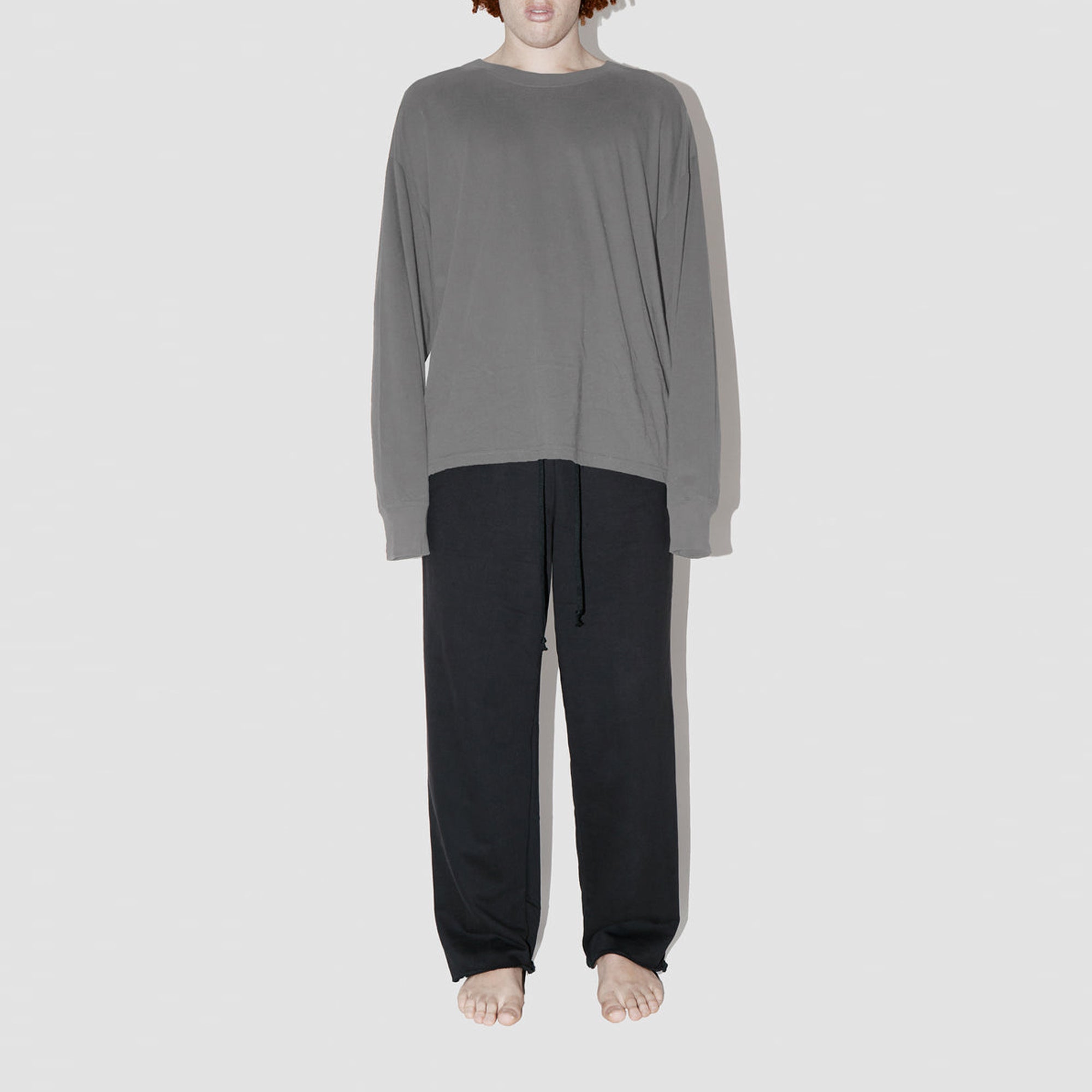 Combed Taupe Long Sleeve T-Shirt