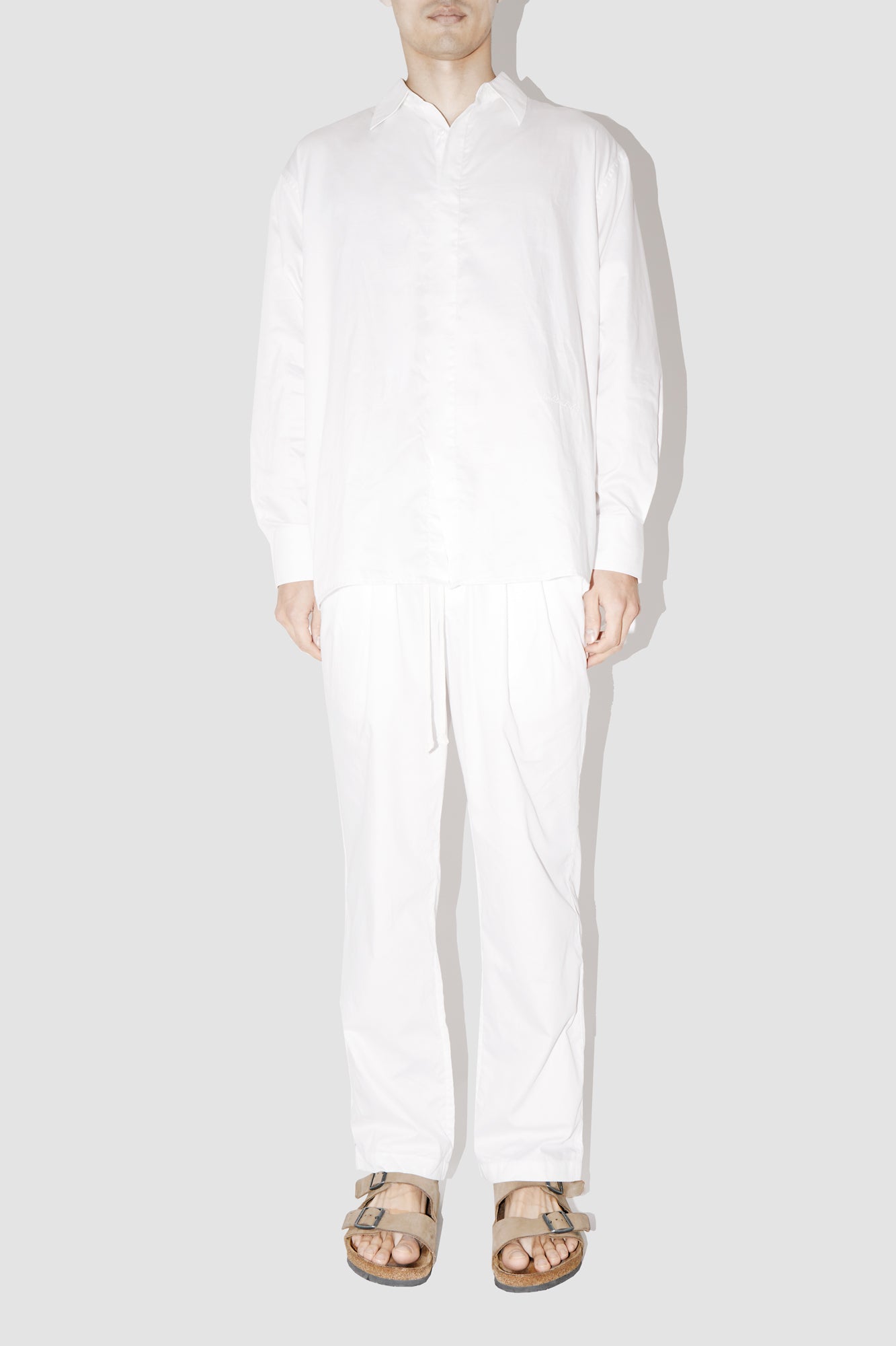 BreathAir White Cotton Voile Oversized Shirt