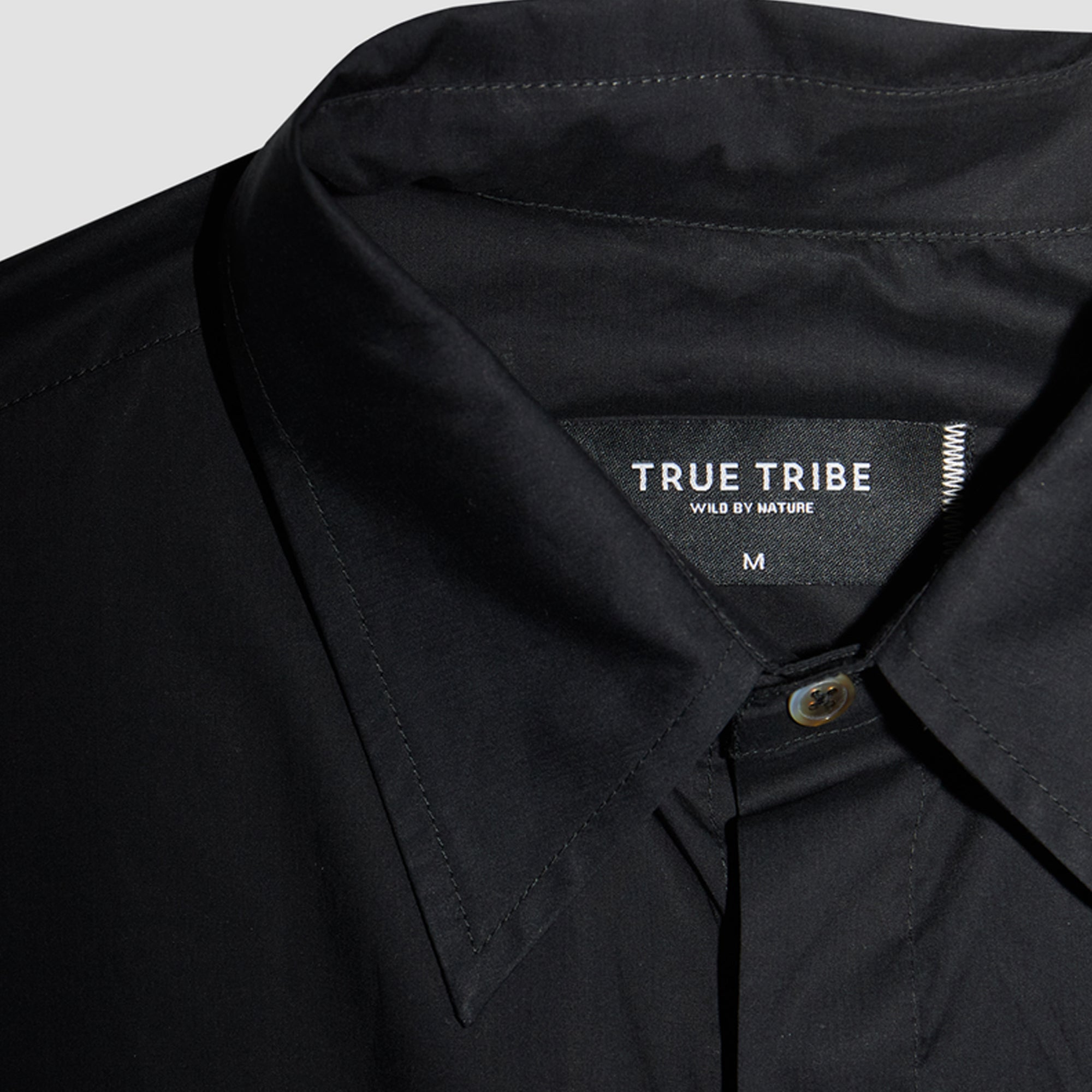 BreathAir Black Cotton Voile Oversized Shirt