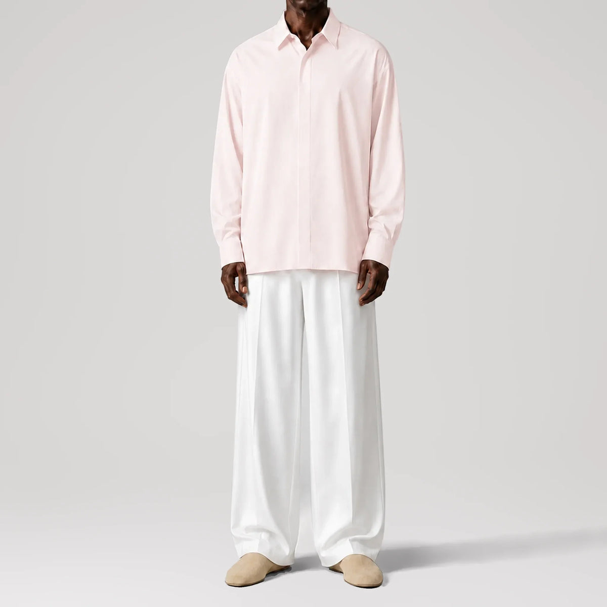 BreathAir Pale Pink Oversized Shirt, front view