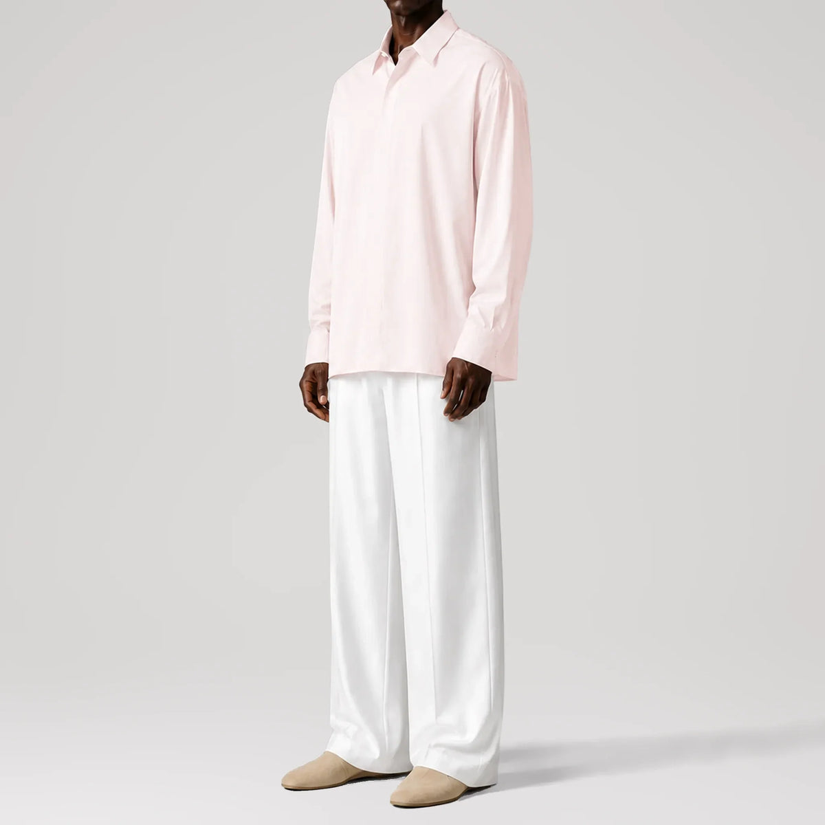 BreathAir Pale Pink Oversized Shirt, side view