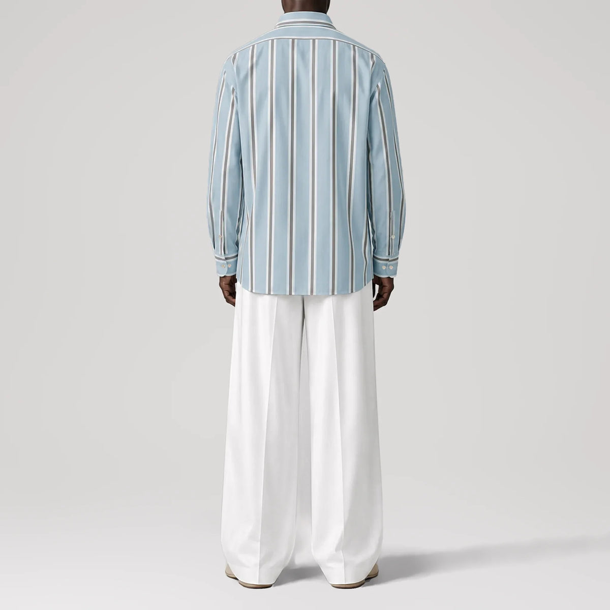 BreathAir Oceanside Stripes Oversized Shirt, back view
