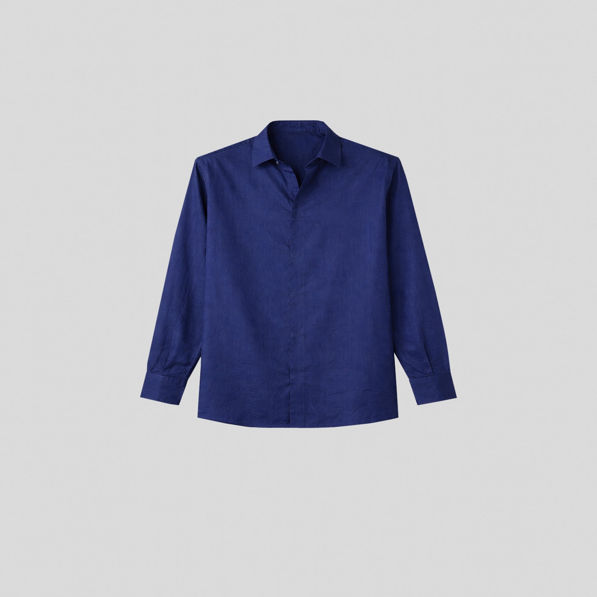 BreathAir Navy Cotton Voile Oversized Shirt