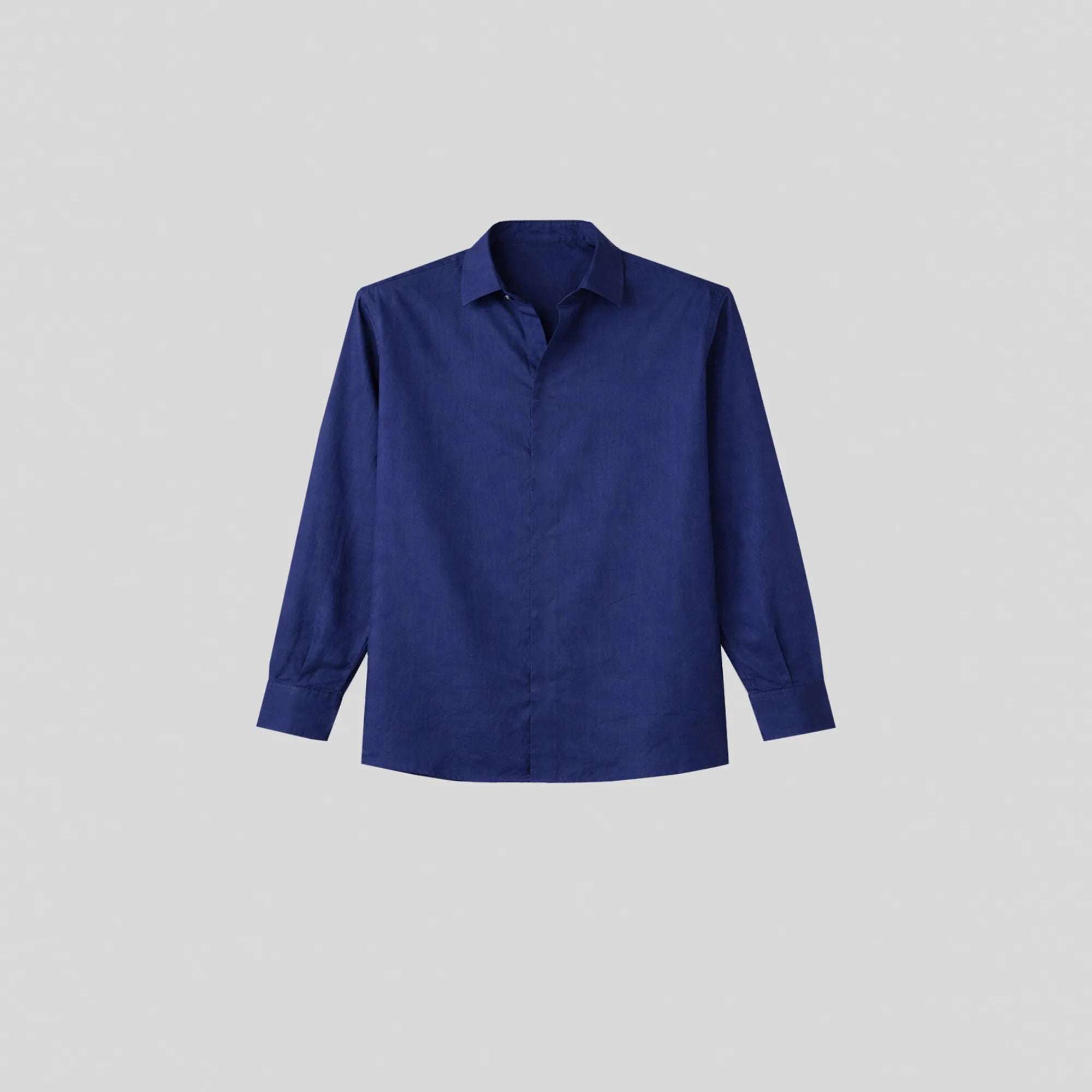 BreathAir Navy Cotton Voile Oversized Shirt
