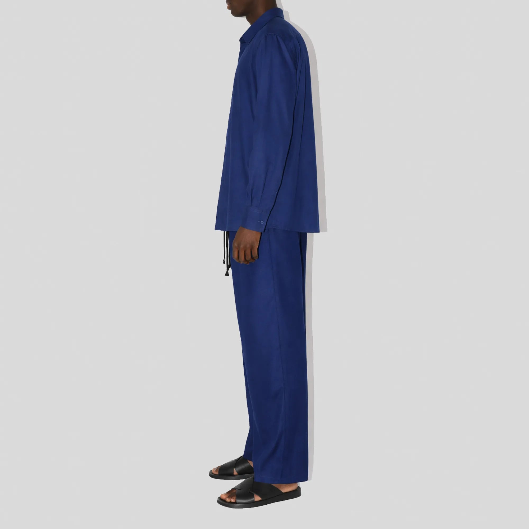 BreathAir Navy Cotton Voile Oversized Shirt