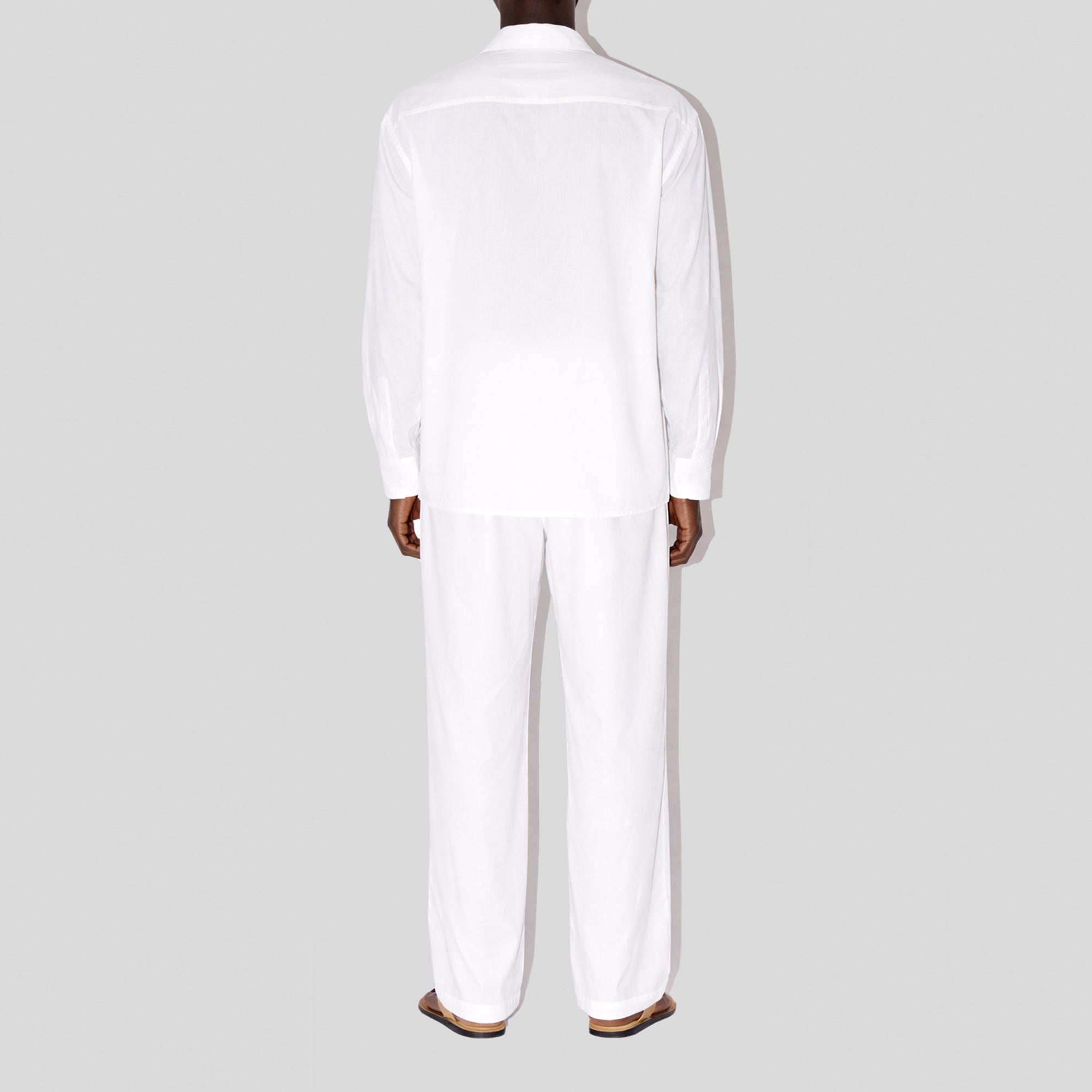 BreathAir White Cotton Voile Oversized Shirt