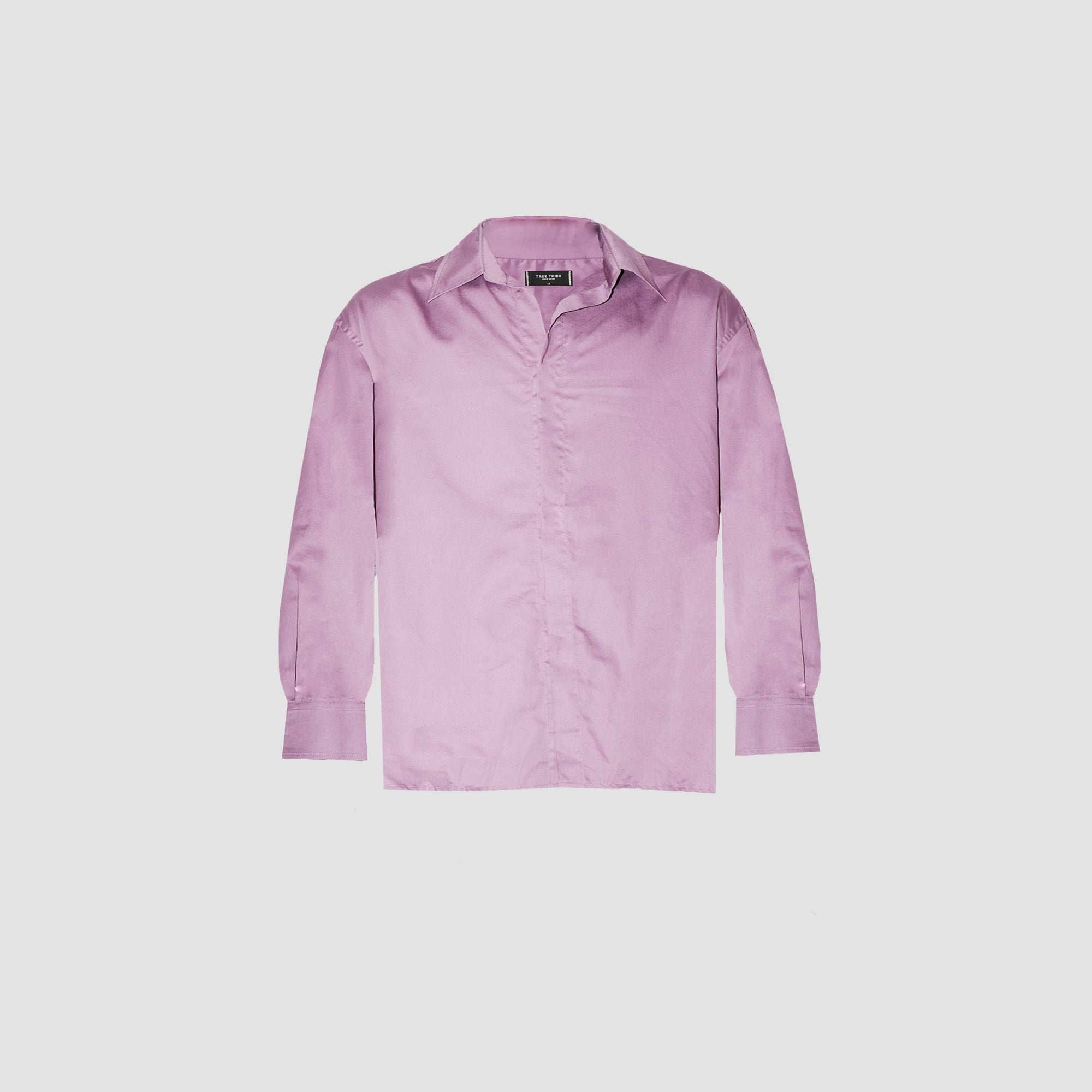 GizaFine Mauve Satin Oversized Shirt