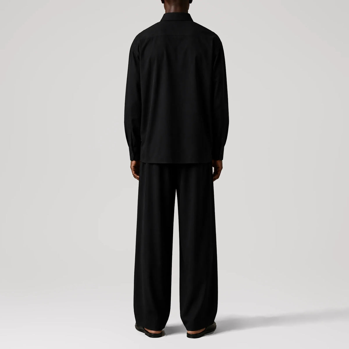 MicroTwill Black Oversized Shirt, back view