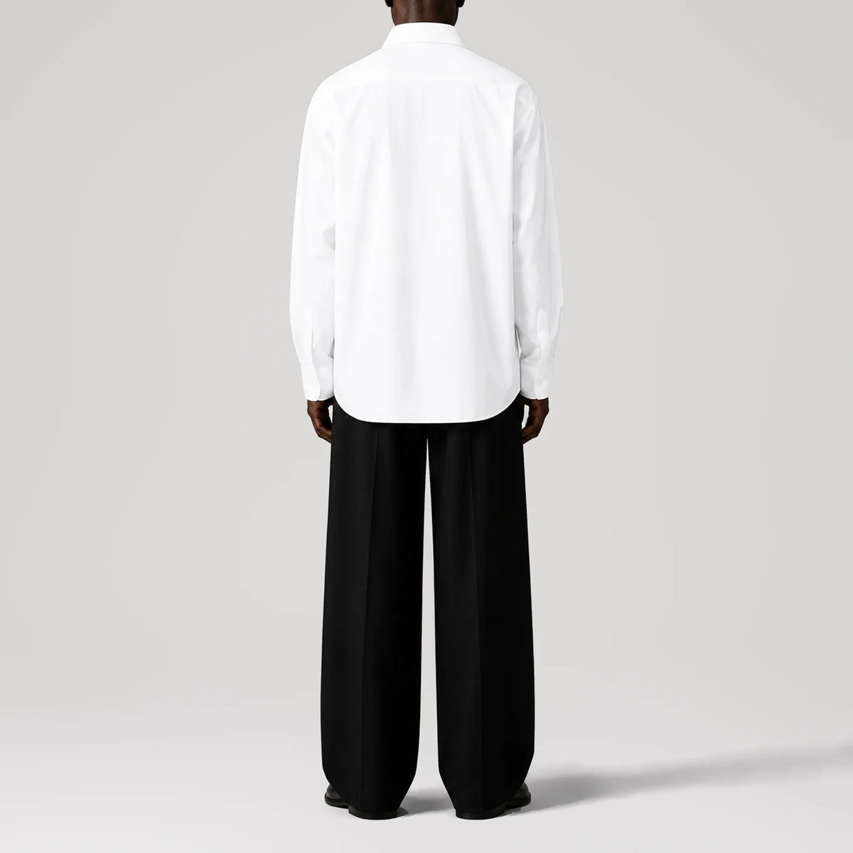 MicroTwill White Oversized Shirt, back view