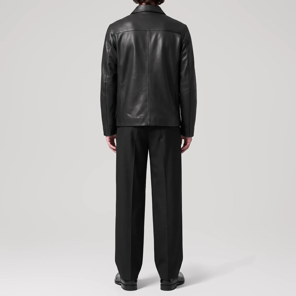 Nappa Nocturne Black Leather Jacket, back view