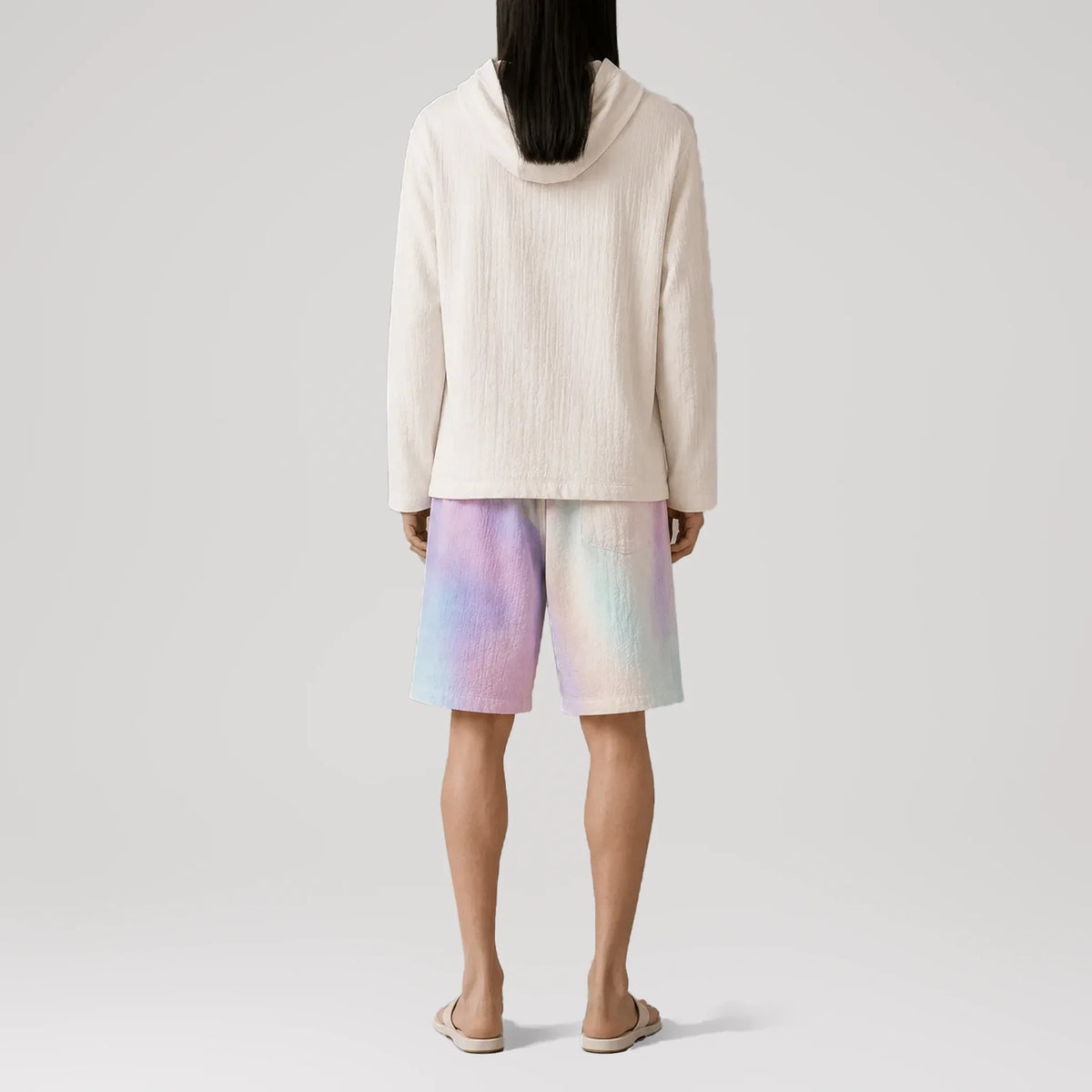 AngelWeave Ivory Gauze Hoodie, back view