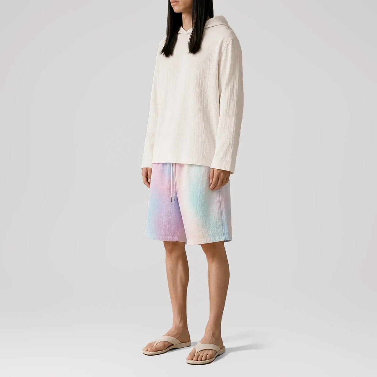 AngelWeave Ivory Gauze Hoodie, side view