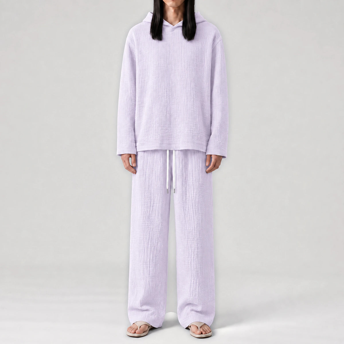 AngelWeave Lavender Gauze Hoodie, front view