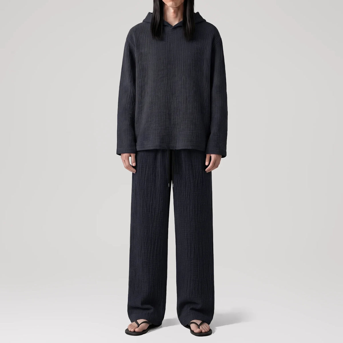 AngelWeave Midnight Gauze Hoodie, front view
