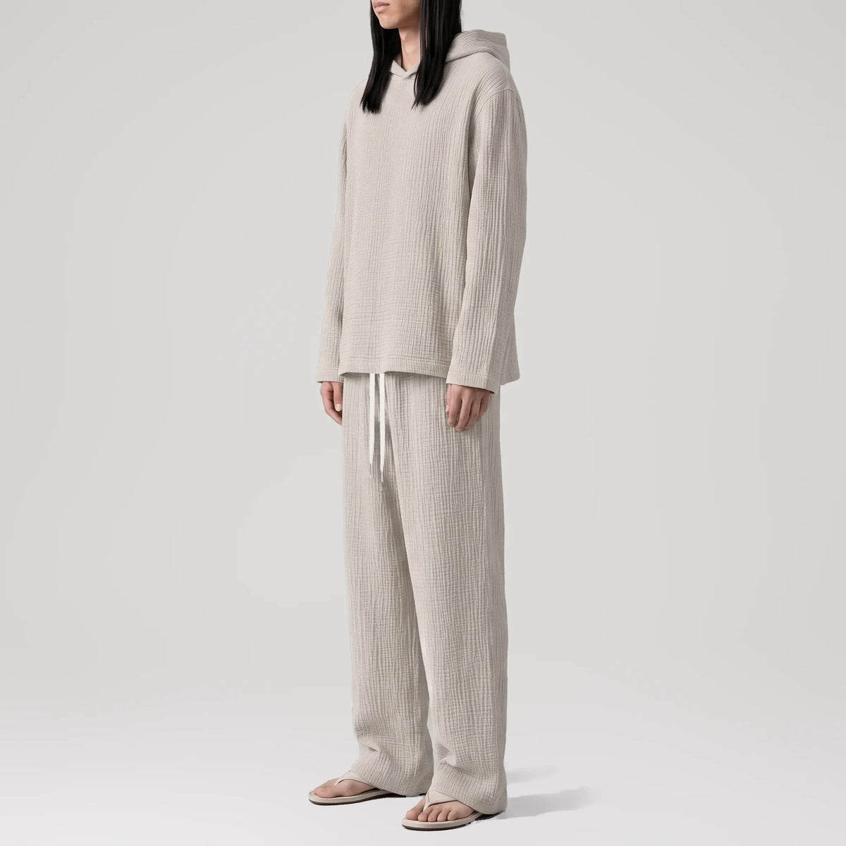 AngelWeave Sand Gauze Hoodie, side view