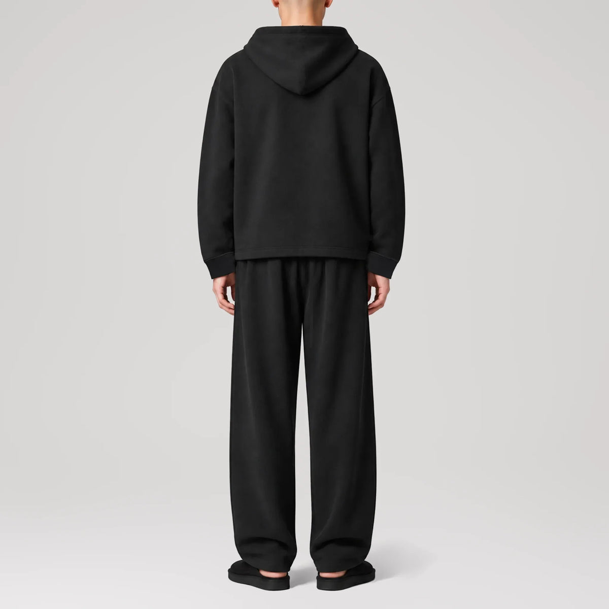 Heavyweight Endura Black Hoodie, back view