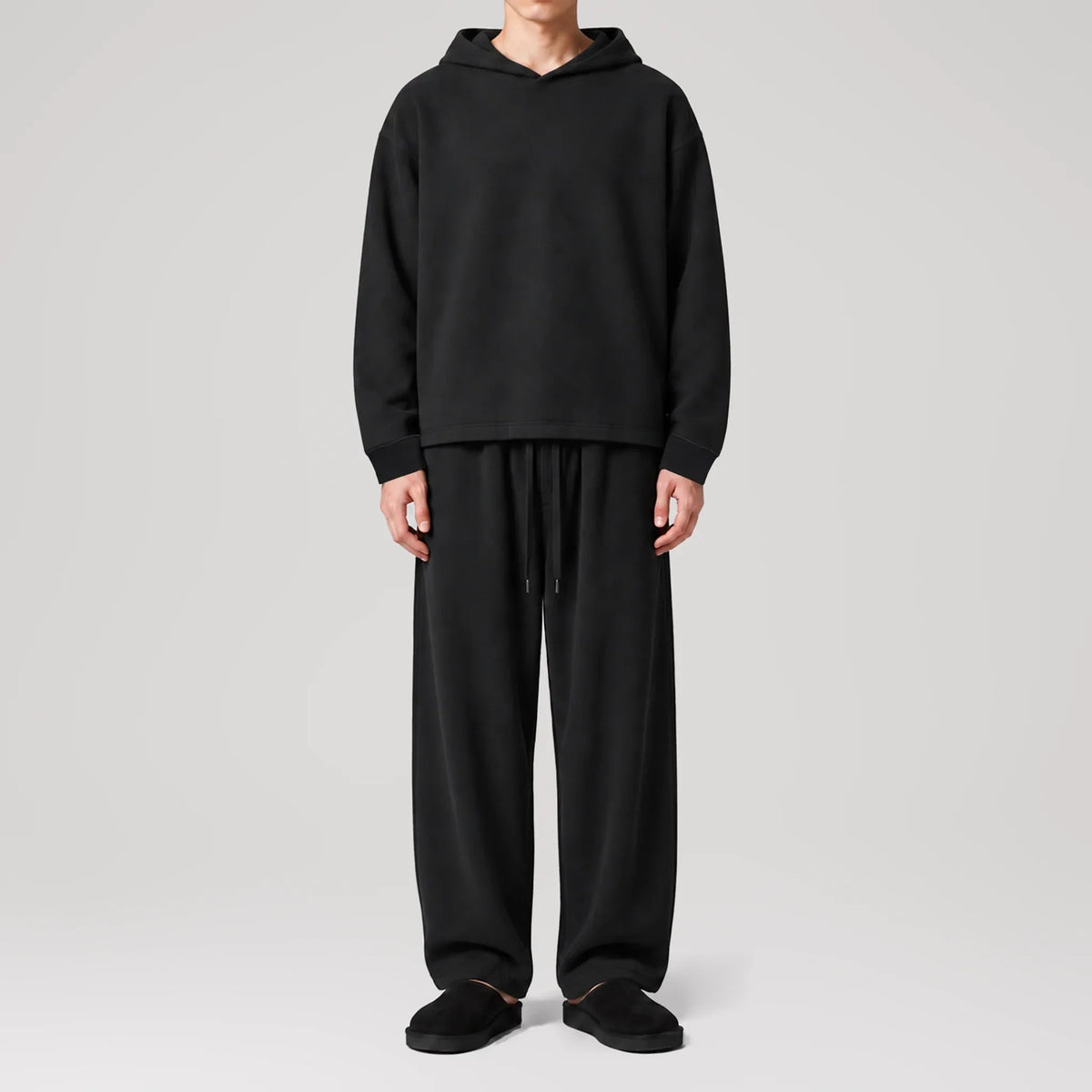 Heavyweight Endura Black Hoodie, front view