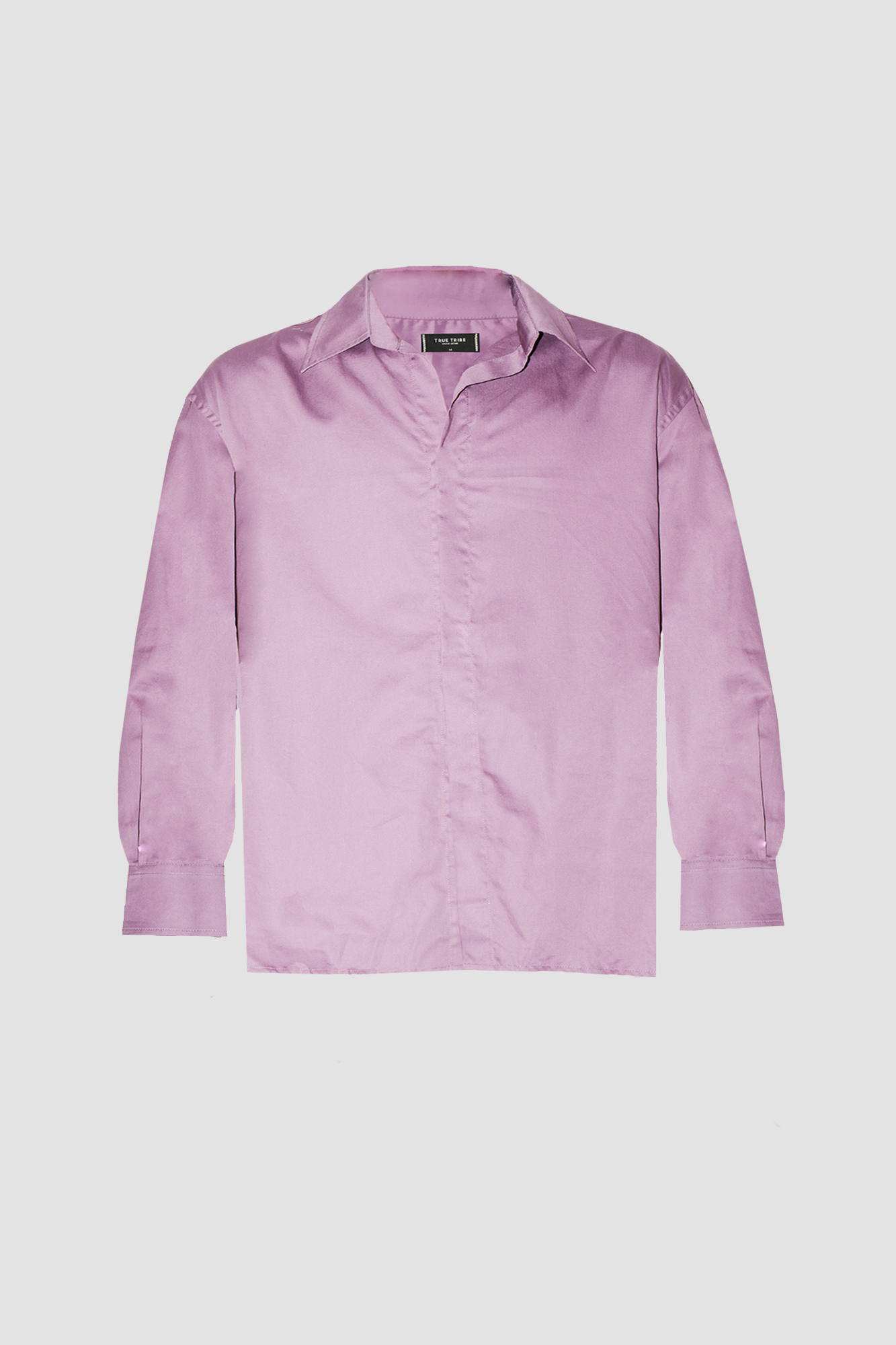 GizaFine Mauve Satin Oversized Shirt