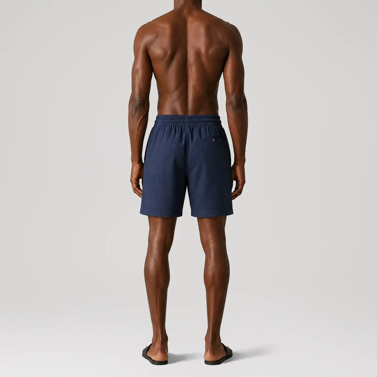 Short classique TerraLinen Indigo, vue de dos