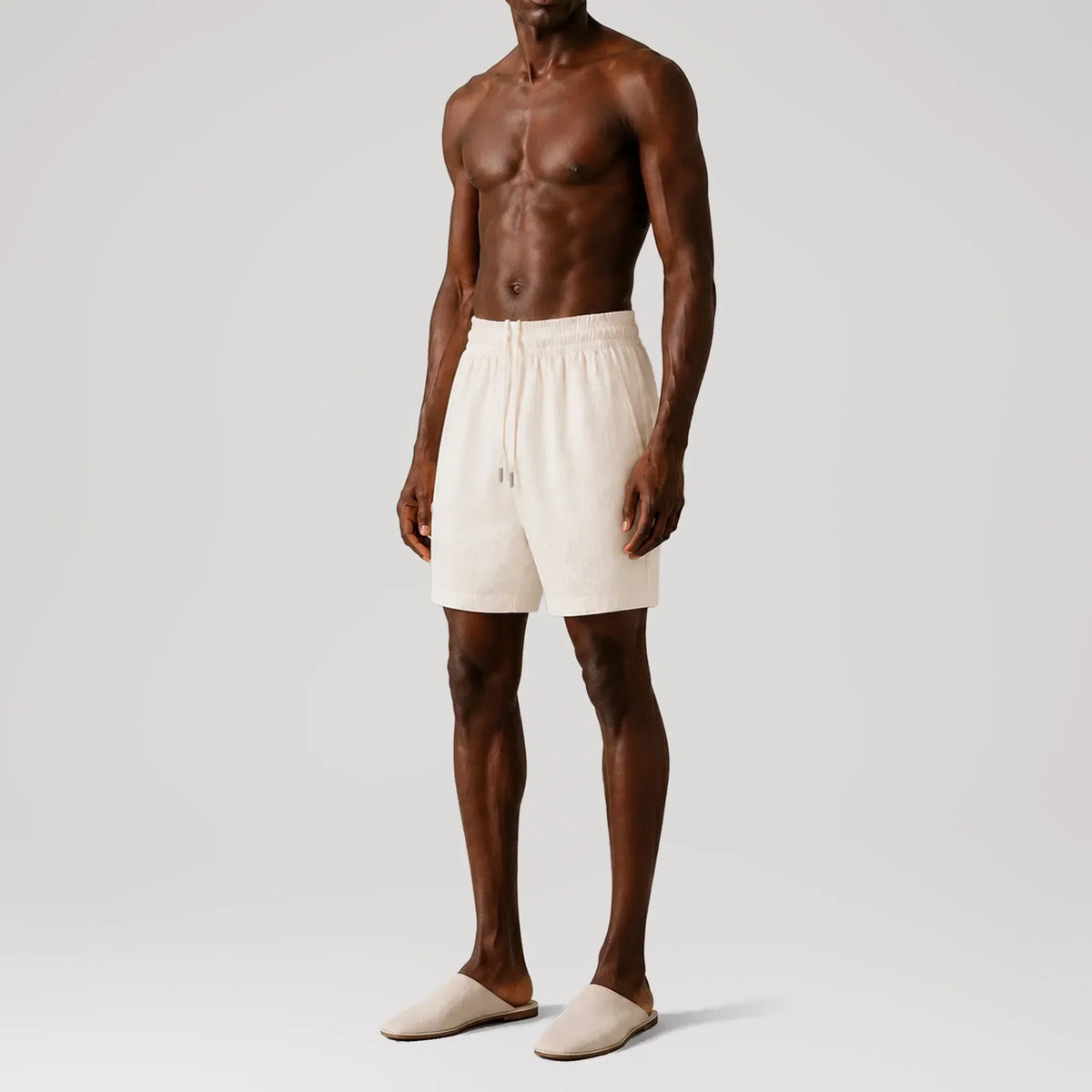 Short classique TerraLinen Ivory, vue de profil