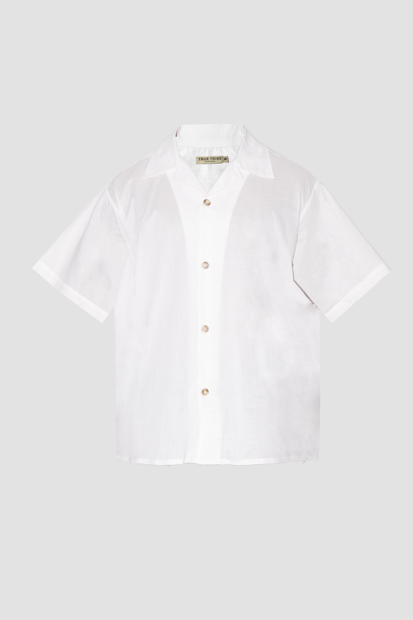 GizaFine White Satin Resort Shirt