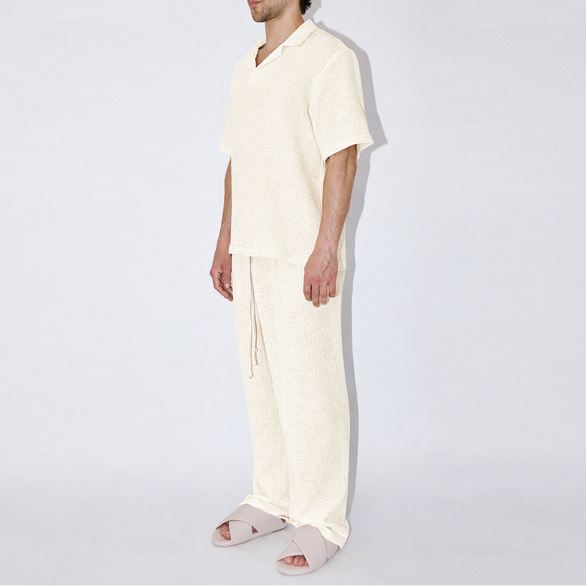 AngelWeave Ivory Gauze Polo Shirt