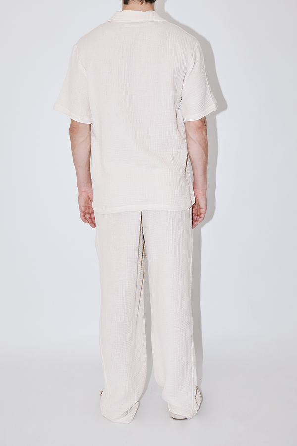 AngelWeave Ivory Gauze Polo Shirt