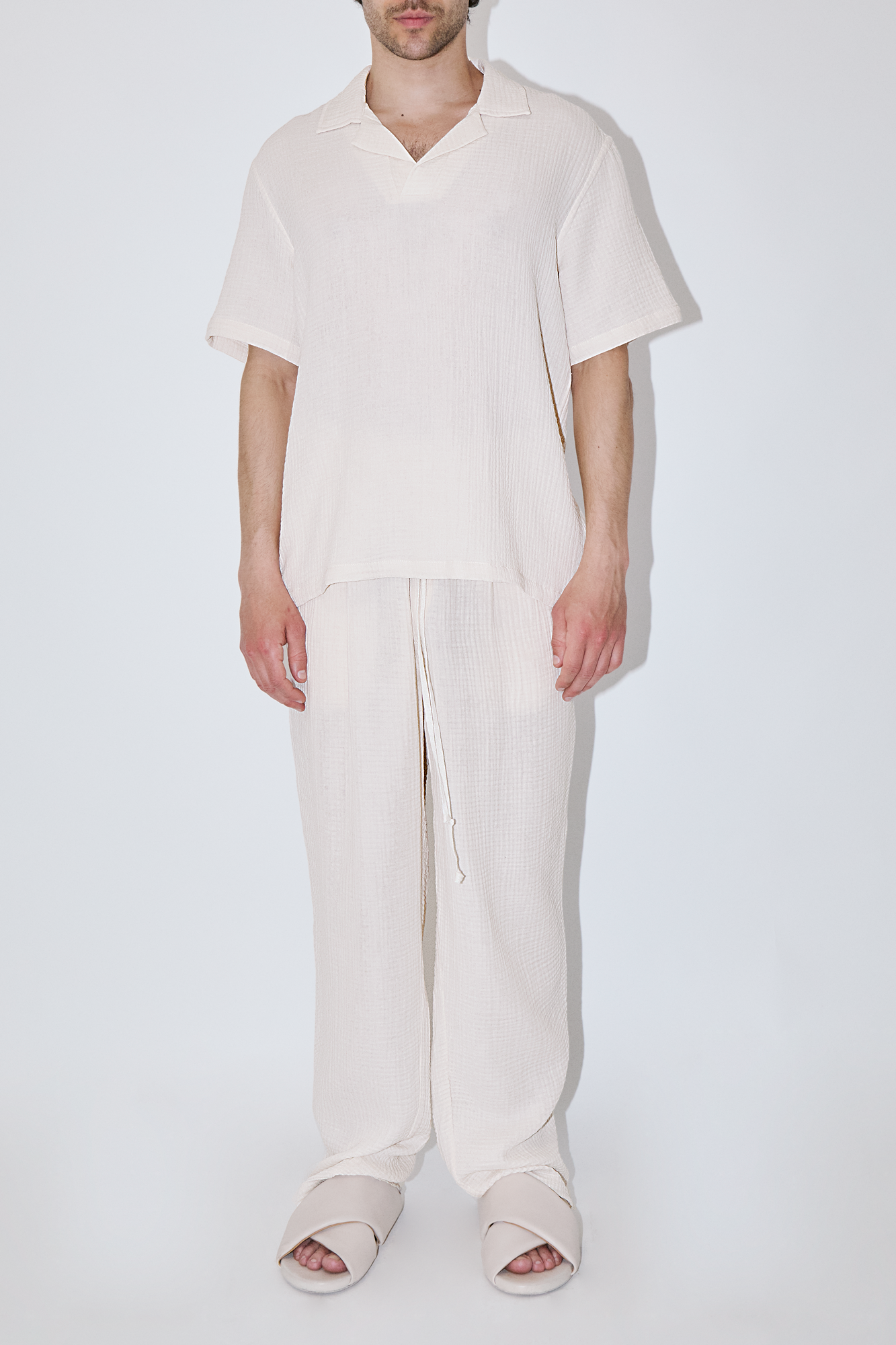 AngelWeave Ivory Gauze Polo Shirt