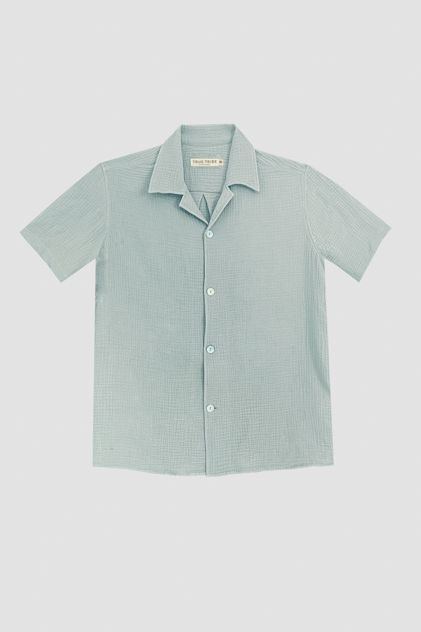 AngelWeave Almond Green Gauze Resort Shirt