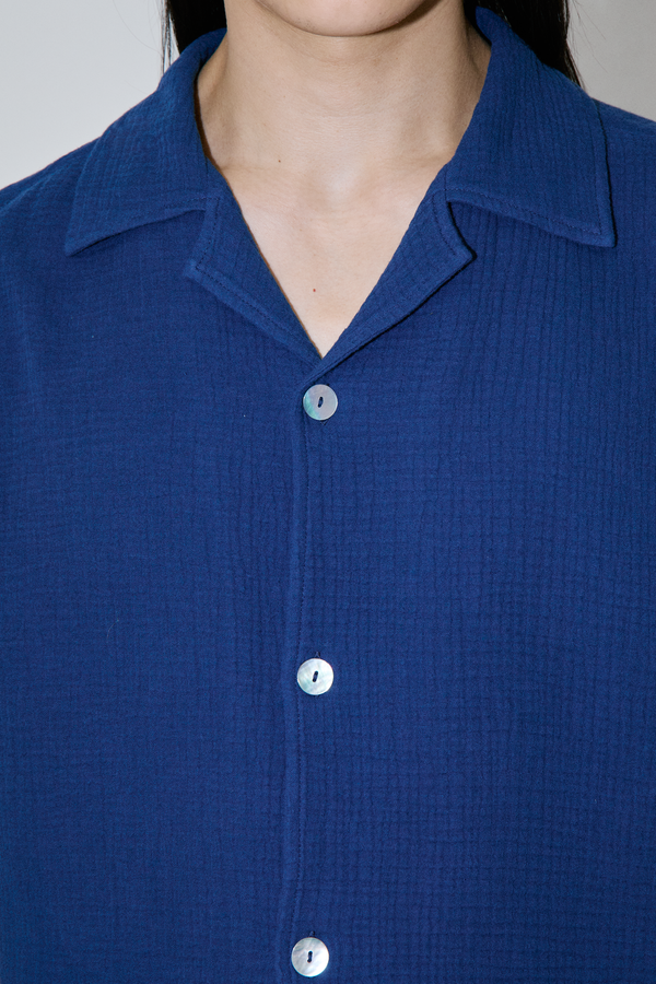 AngelWeave Indigo Gauze Resort Shirt
