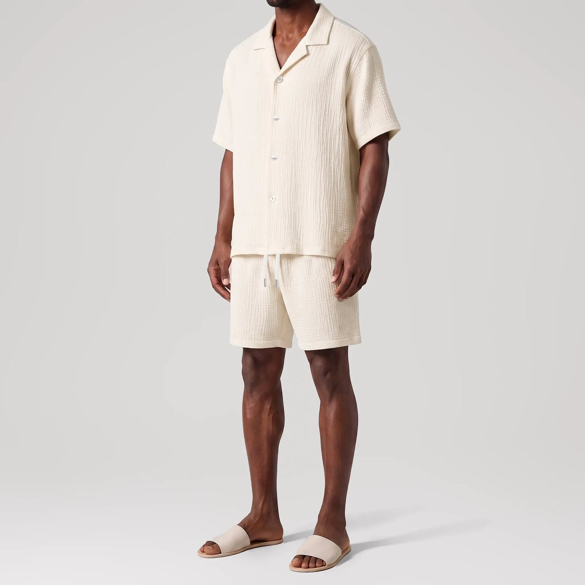 Chemise resort AngelWeave Ivory, vue de profil