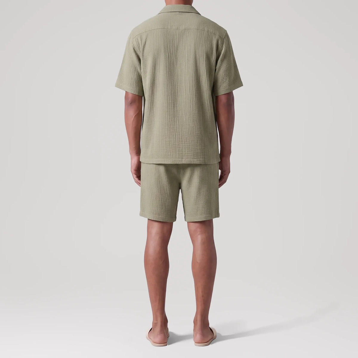 AngelWeave Khaki Resort Shirt, back view