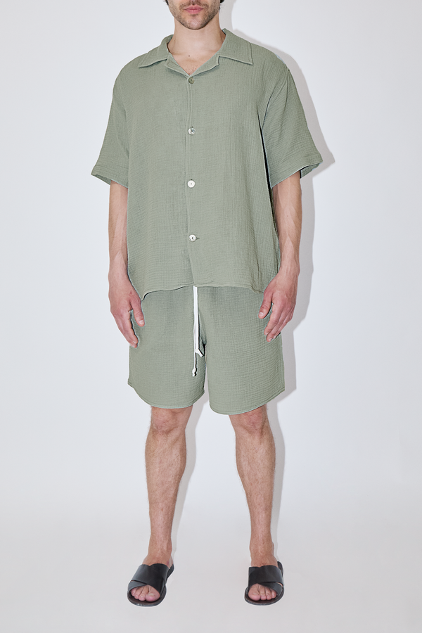 AngelWeave Khaki Gauze Resort Shirt