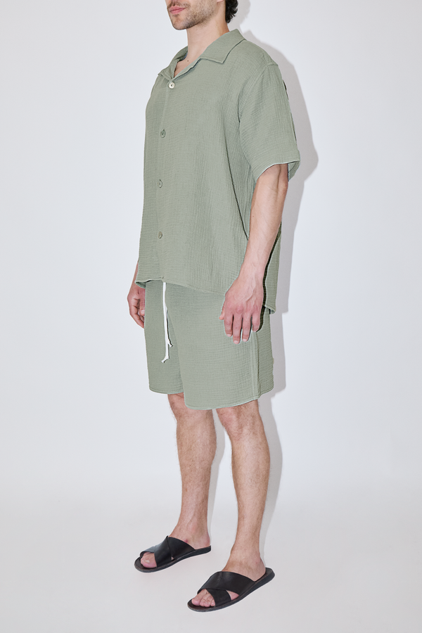 AngelWeave Khaki Gauze Resort Shirt