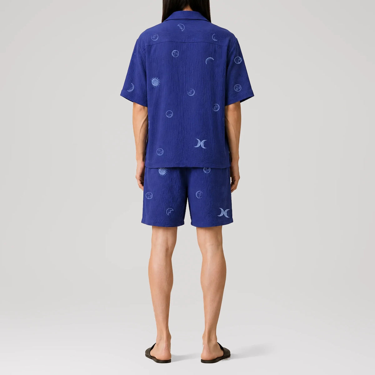 AngelWeave Lunar Embroidered Resort Shirt, back view