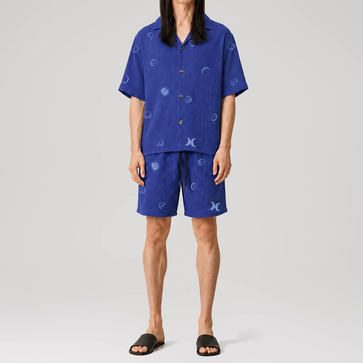 AngelWeave Lunar Embroidered Resort Shirt, front view