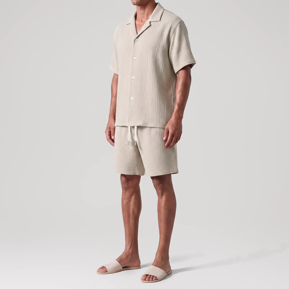 Chemise resort AngelWeave Sand, vue de profil