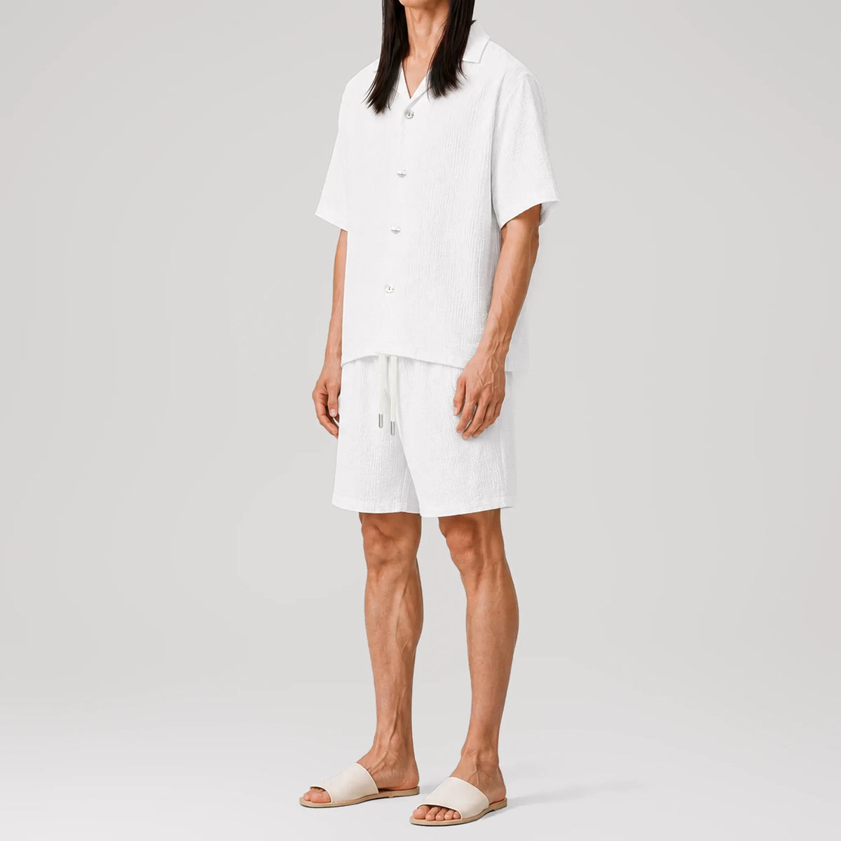 AngelWeave White Resort Shirt, side view