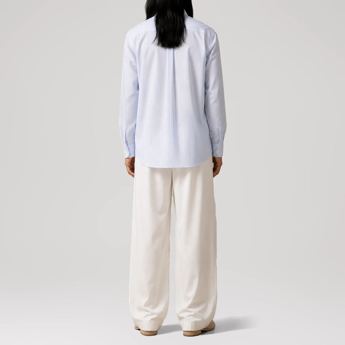 BreathAir Chambray Stripe Classic Shirt, back view
