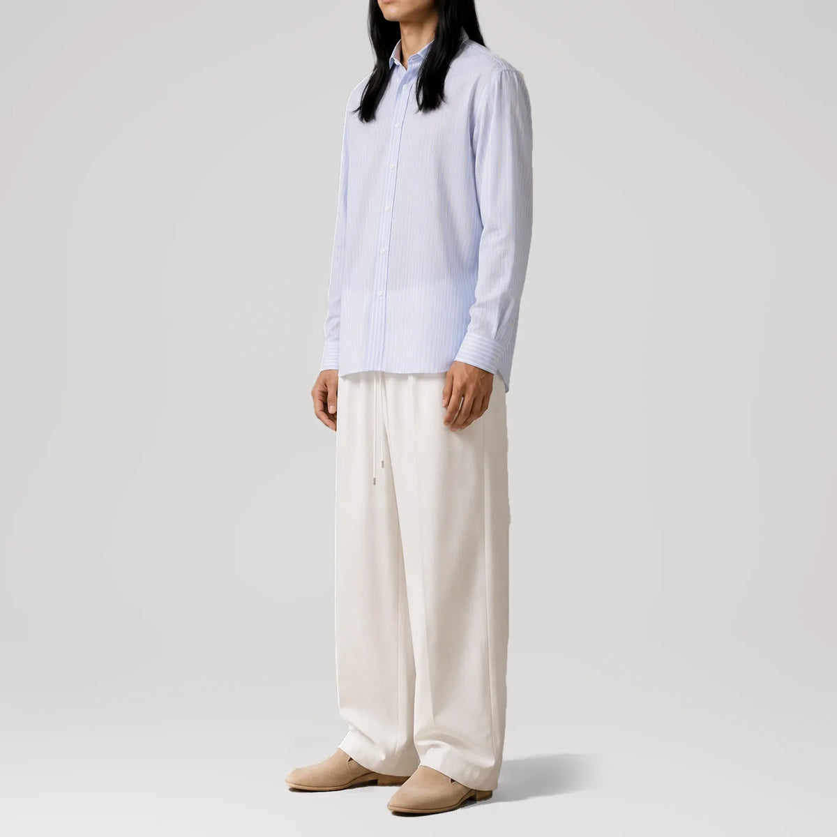 BreathAir Chambray Stripe Classic Shirt, side view