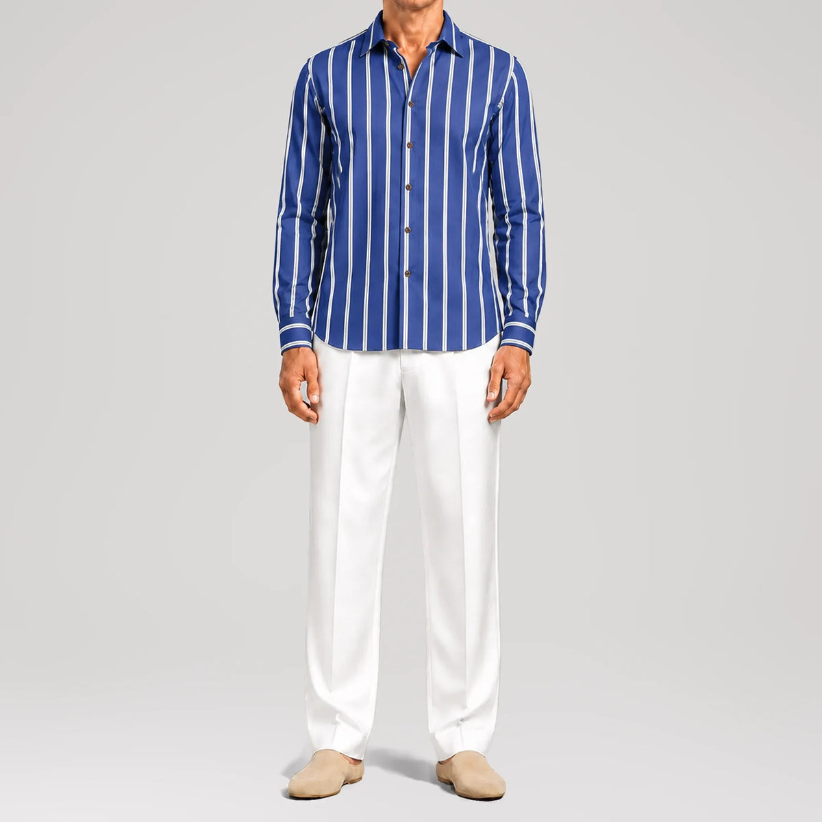 BreathAir Marseille Stripes Classic Shirt, front view