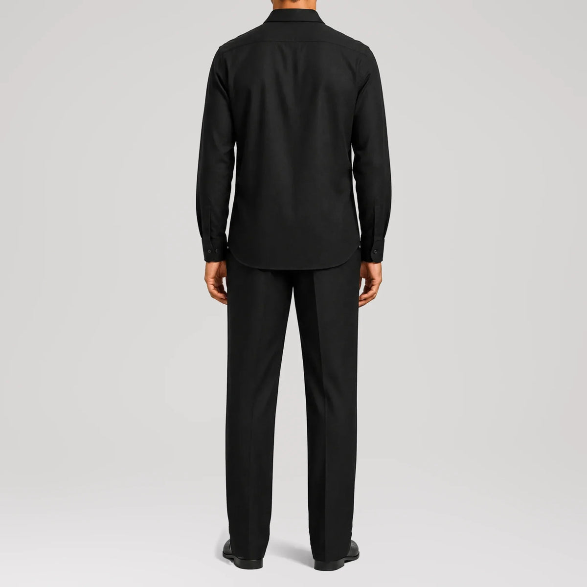 MicroTwill Black Classic Shirt, back view